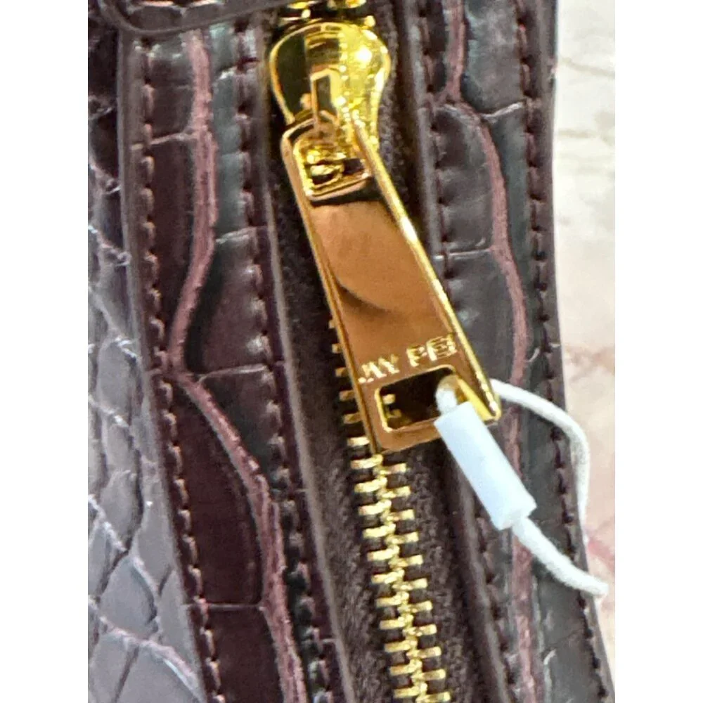 JW PEI Carly Saddle Bag in Brown Croc New Womens Shoulder Purse - Picture 11 of 14